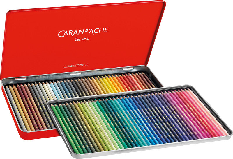 Caran d-Ache Caran d'Ache Aquarellfarbstifte Supracolor Soft – 80 Farben, im Metalletui, Ø 3,8 mm, FSC