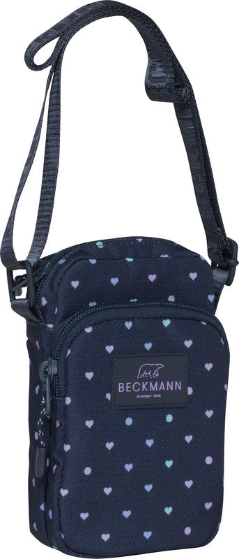Beckmann Umhängetasche – Motiv Blue Hearts, 11 × 17 × 5 cm, Polyester (PES)