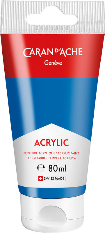Caran d-Ache Caran d'Ache Acrylfarbe – Cyan – 80 ml – für Leinwand, Stoff, Papier