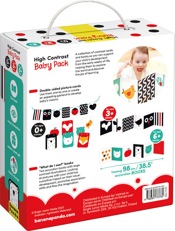 Banana panda Buch – High Contrast Baby Pack, 2 Leporello-Bücher, 7 Bildkarten, ab 0–3 Monaten