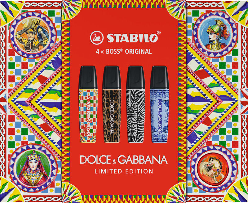 STABILO BOSS Original Textmarker Set 4 Farben – Keilspitze, 2–5 mm