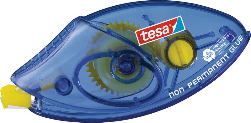 TESA Kleberoller – Roller, wiederablösbar, transparent, lösemittelfrei, für Papier, Karton, Fotos