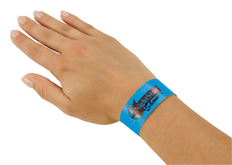 Sigel Event-Armband – 25 × 255 mm, Neonblau, Kunststoff, fortlaufend nummeriert – 120 Stk