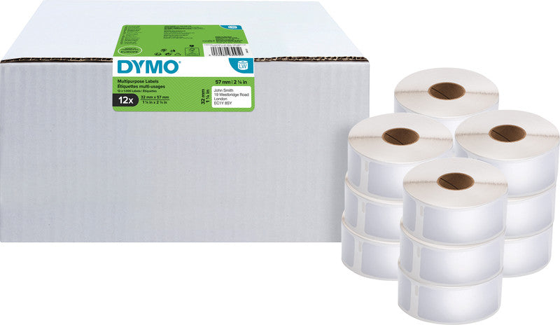 DYMO Etiketten, 57 mm × 32 mm, weiss, wiederablösbar, für LabelWriter (320, Turbo 330, 400er Serie u. a.)