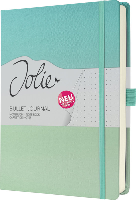 Sigel Notizbuch Jolie Bullet Journal, A5+, punktkariert, Fadenheftung, Karton, 200 Seiten – mehrfarbig