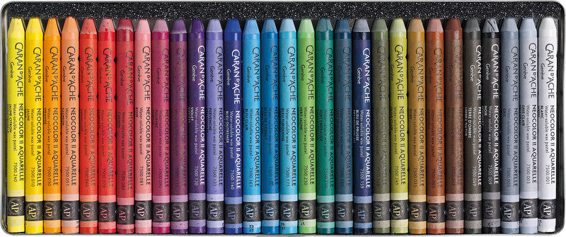 Caran d-Ache Caran d'Ache Neocolor II Aquarellkreiden-Set – 30 Farben, Mine Ø 8,6 mm, Metallschachtel