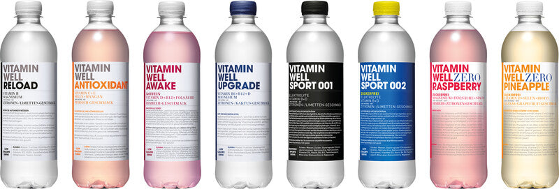 Vitamin Well Vitaminwasser – 5 dl Flasche, Vegan