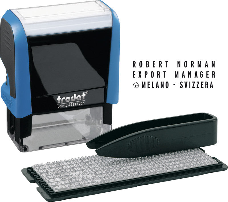 Trodat Motivstempel Printy 4911 – Motiv: zum Selbersetzen, selbstfärbend, 38 × 14 mm