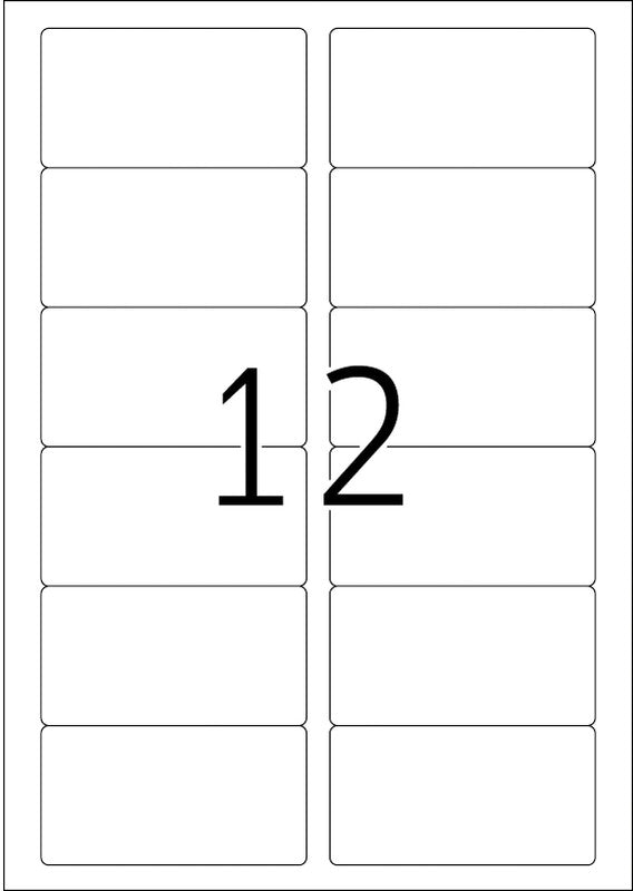 HERMA Bogenetiketten, 89 mm × 47 mm, weiss, Papier, ablösbar, 100 Blatt (1.200 Etiketten)
