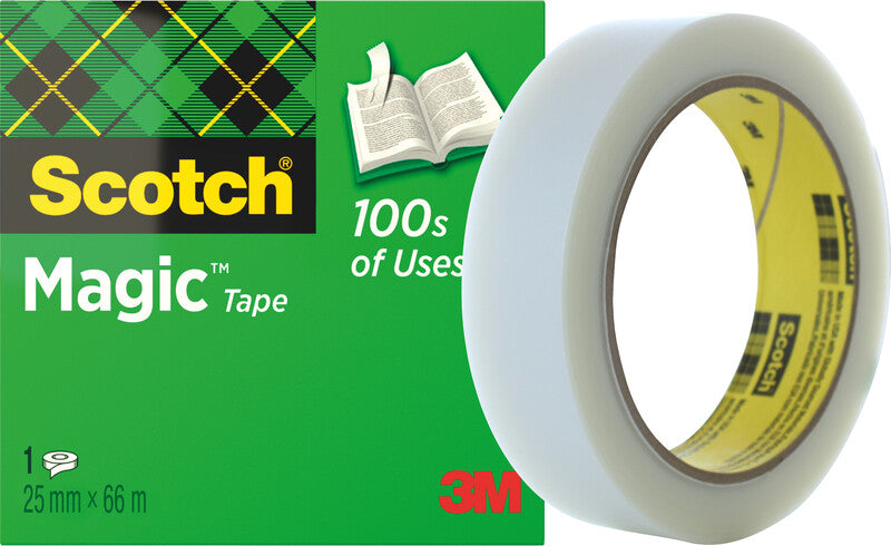Scotch Büro-Klebeband Magic 810 – permanent, matt, unsichtbar, beschriftbar, 25 mm × 66 m