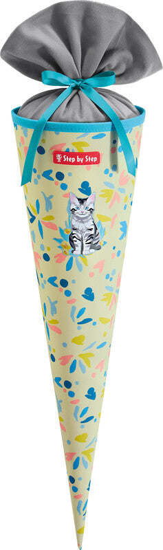Step by Step Schultüte 70 cm × Ø 18 cm, 5 l – Motiv Katze Lilly – Serie SPACE – rPET