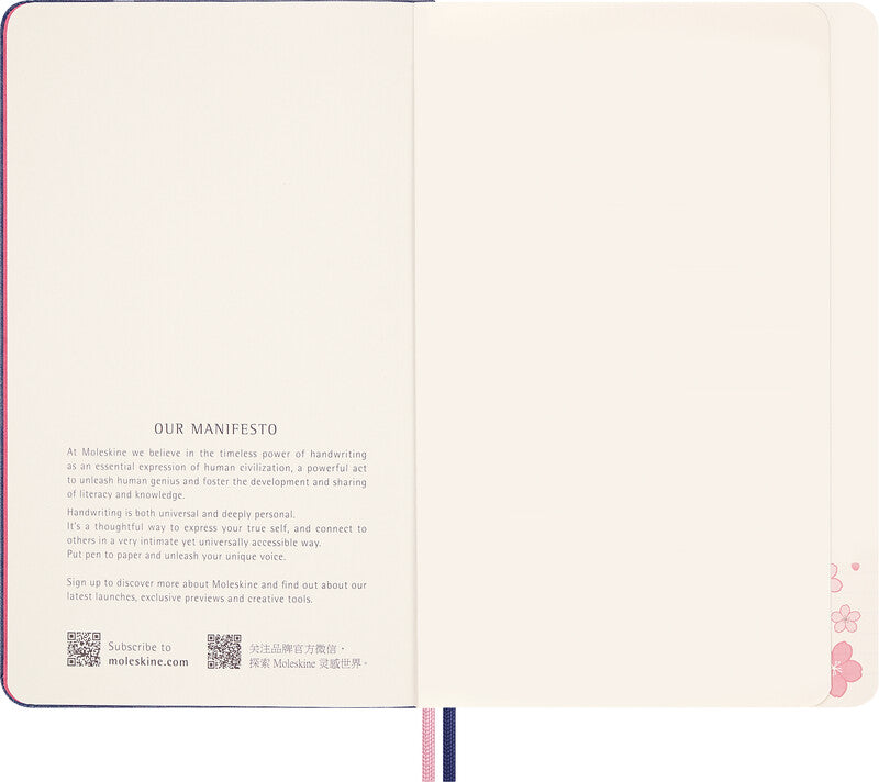 Moleskine Notizbuch Limited Edition Sakura, blanko, Leimbindung, Hardcover, 176 Seiten, 100 g/m² – blau
