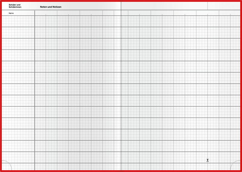 Verlag für unterrichtsm. Unterrichtsheft, A4, Hardcover, 128 Seiten, perforiert, 100 g/m² – Rot
