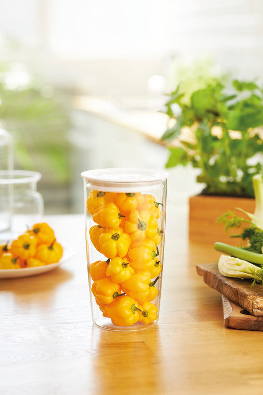 Rotho Glasbehälter – 0,7 l – rund – Borosilikatglas – transparent – Ø 11 cm × 11,8 cm