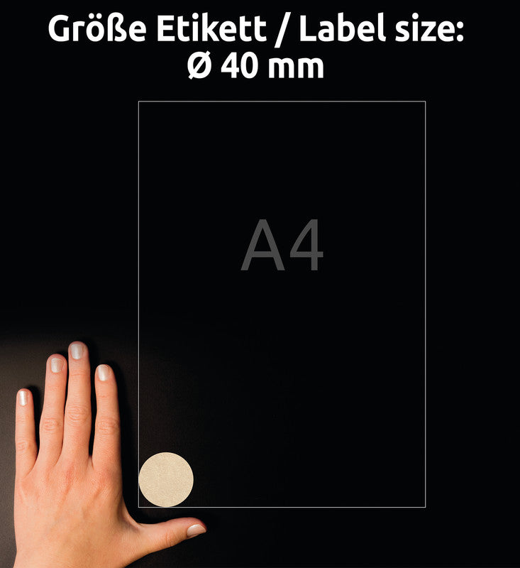 Avery Druckeretiketten, Ø 40 mm, braun, Kraftpapier, permanent, 25 Blatt (600 Etiketten)