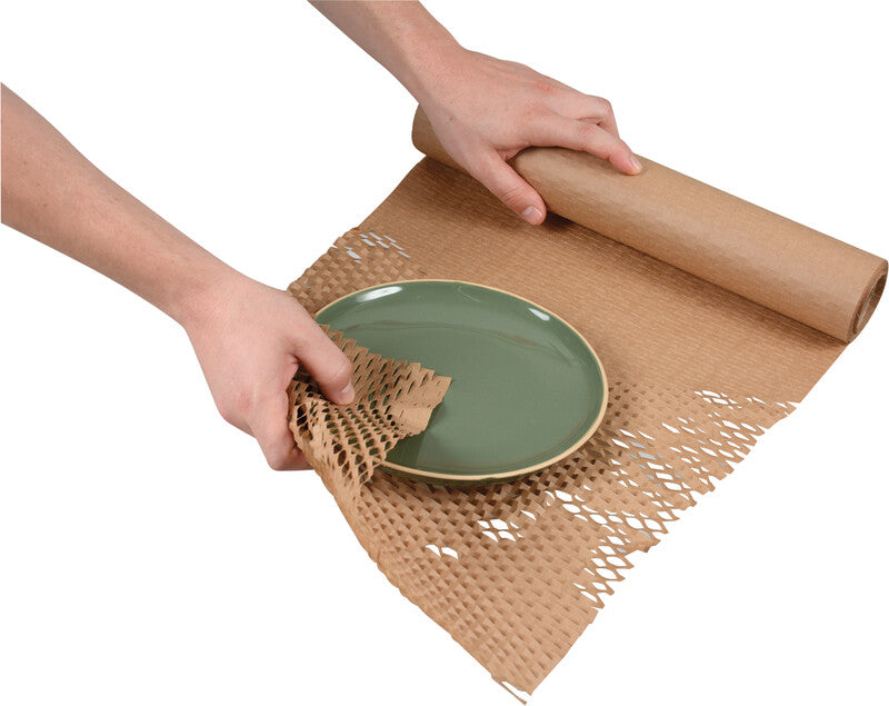 Elco Papierpolster-Wrap, Wabenpolsterpapier – 350 mm × 10 m – 80 g/m2 – Papier, braun