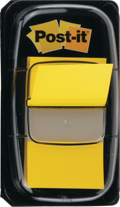 Post-it Indexstreifen – 25,4×43,2 mm – Gelb, 2×50 Blätter, mit Dispenser, Kunststoff