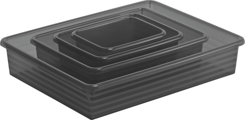 Rotho Formatkörbchen Linus – Kunststoff, Anthrazit, 34,5 × 6 × 27 cm – 1er-Pack