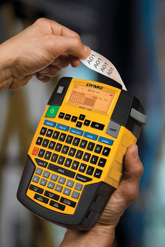DYMO LabelManager Rhino 4200 – Beschriftungsgerät für Schriftbänder 6–19 mm, Lithium-Ionen-Akku