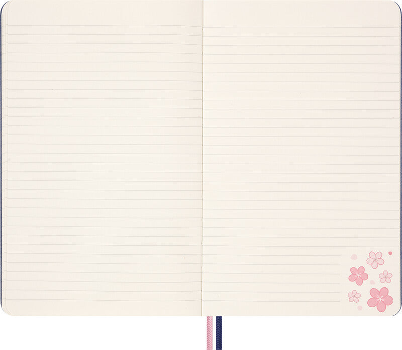 Moleskine Notizbuch Limited Edition Sakura, liniert, Leimbindung, Hardcover, 176 Seiten, 100 g/m² – blau