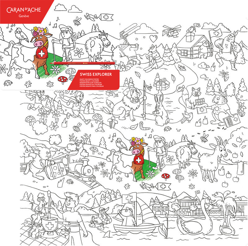 Caran d-Ache Caran d'Ache – Swiss Explorer, Karton, 90 × 90 cm, mehrfarbig