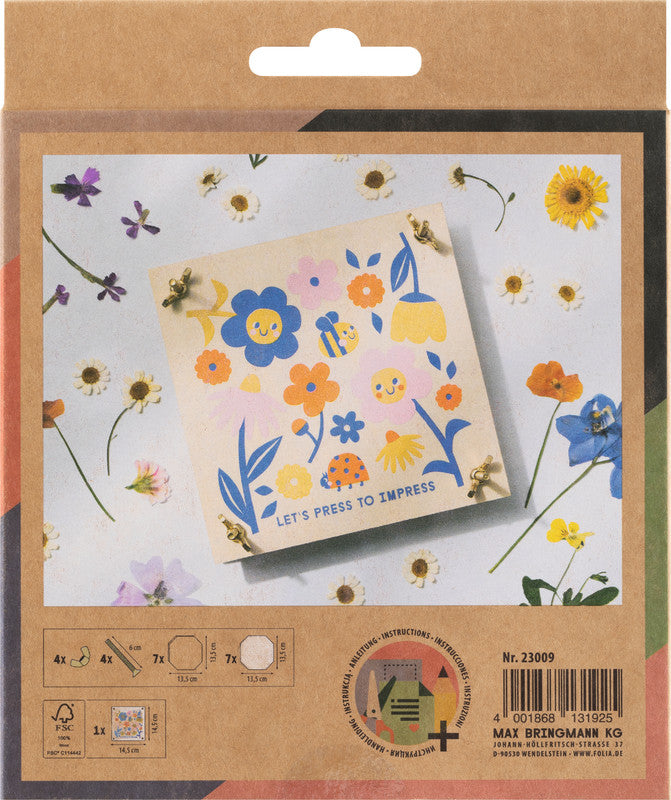 Folia Blumenpresse – Mehrfarbig – 145 × 145 mm