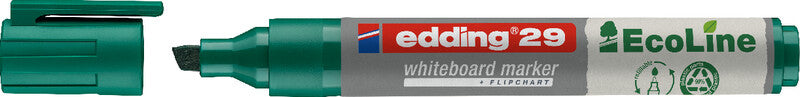 Edding Whiteboard-Marker 29 EcoLine – Keilspitze 1-5 mm – Grün – Trocken abwischbar