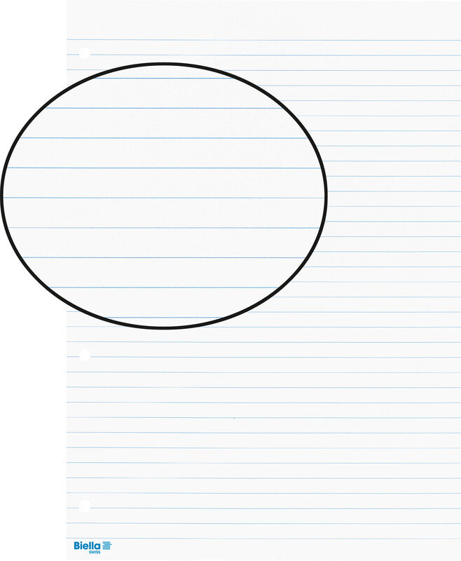 Biella Notizbuch-Einlagen A4, liniert 9 mm, 4-fach gelocht, 90 g/m² – 100 Blatt