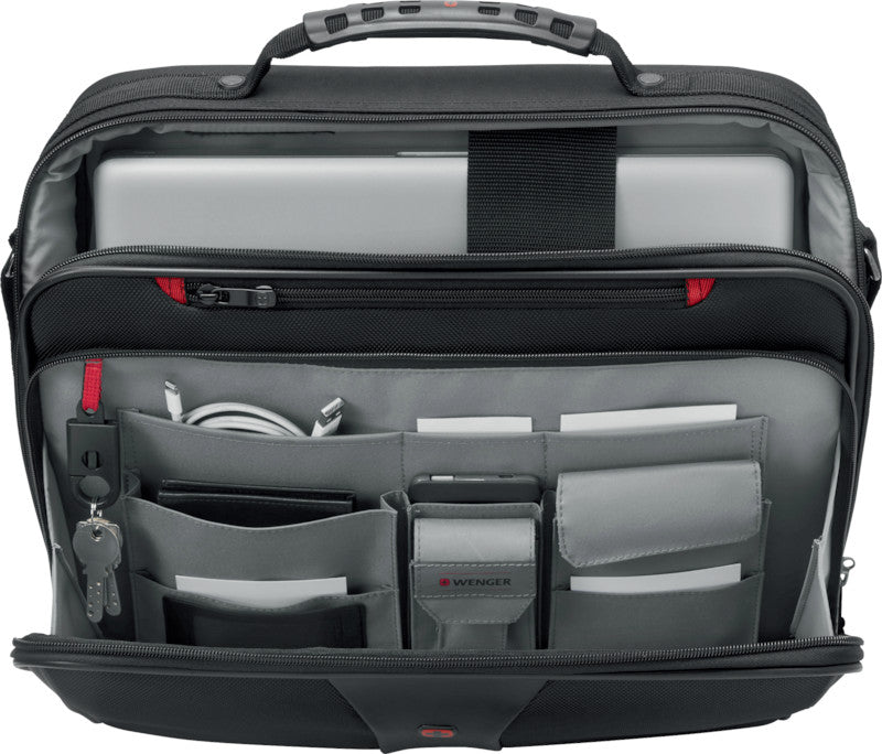Wenger/SwissGear Wenger Legacy Notebook-Tasche – 15 l, wasserabweisend, Aufsteckfunktion, Polyester, schwarz/grau