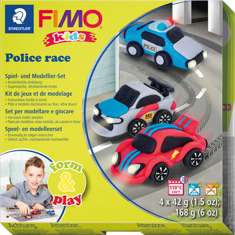 Staedtler Modelliermasse-Set Police Race – 4 Blöcke