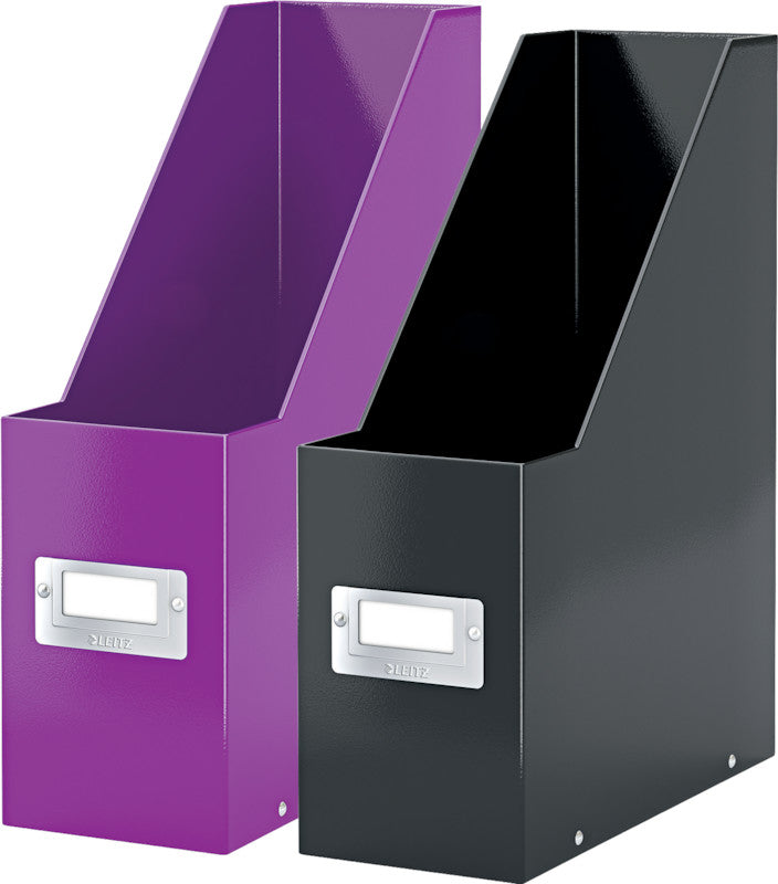 Leitz Stehsammler Click & Store – für Format A4, Karton, eisblau metallic, mit Beschriftungsschild