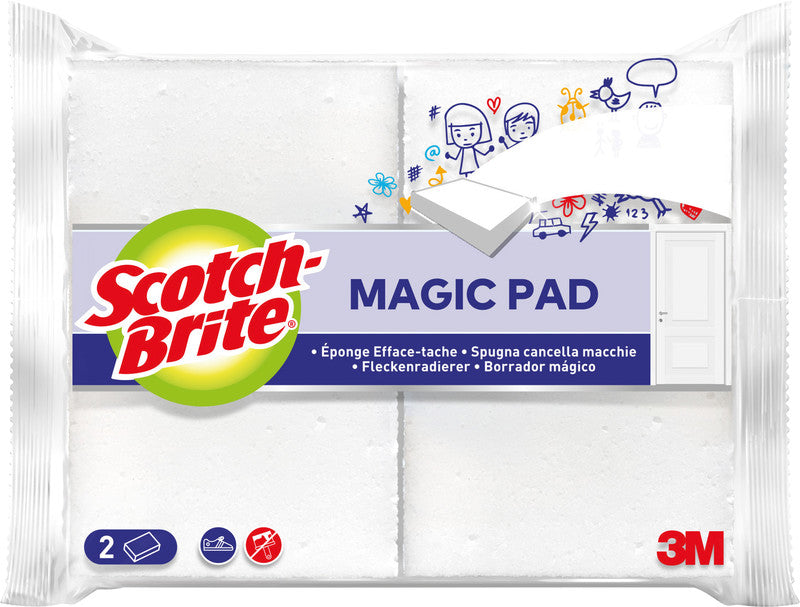 3M Universalschwamm Magic Pad – Kunststoff, 15,7 × 11 × 3 cm, weiss, 2 Stk.