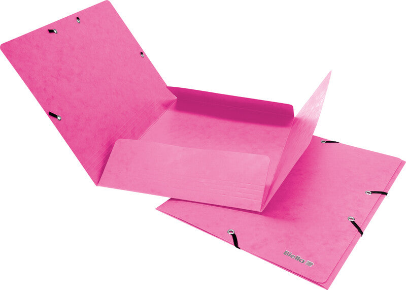 Biella Sammelmappe für A4, Karton, rosa, mit Gummizug