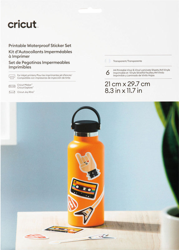 Cricut Stickerpapier – für Cricut Maker, Explore 3 und Joy Xtra – A4 – Transparent – 6 Stk.