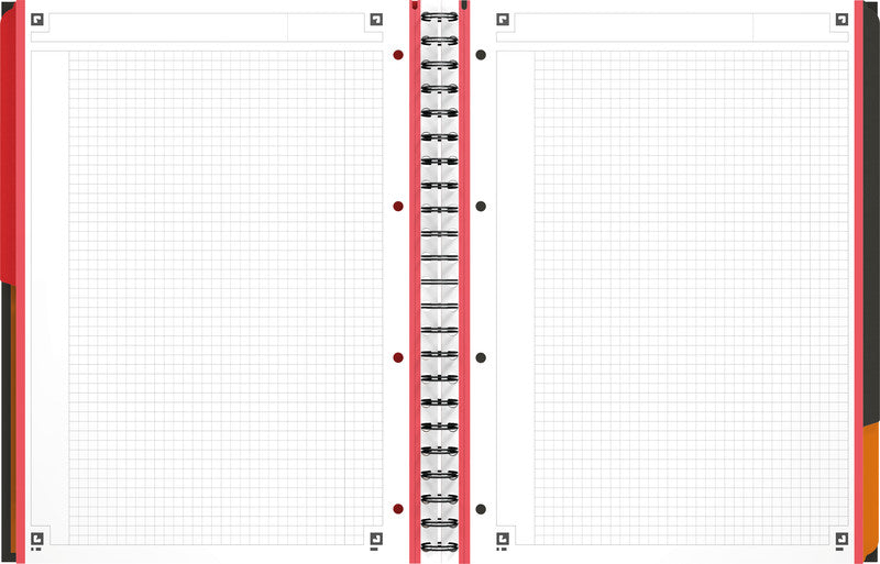 Oxford Collegeblock, Spiralbindung, 100 Blatt, 4-fach gelocht, perforiert, 90 g/m² – Schwarz, für SCRIBZEE A