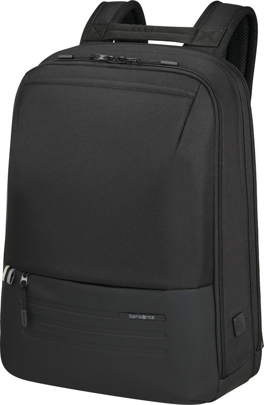 Samsonite Stackd Biz Notebook-Rucksack – 22/30 l, Aufsteckfunktion, USB-Port, recyceltes PET (rPET), Schwarz