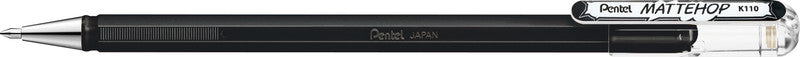 Pentel Mattehop Gelschreiber 8er Etui – 8 Farben, 0,5 mm, dokumentenecht, wasserfest, lichtbeständig, Kappe
