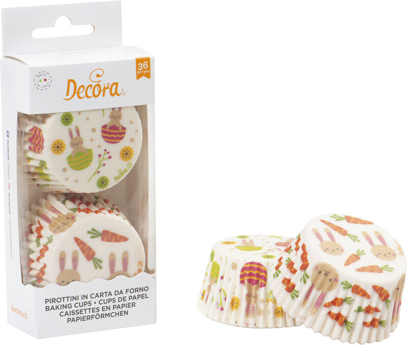 Decora Backförmchen – ofenfest bis 220 °C – Papier, mehrfarbig – Ø 5 × 3,2 cm – 36 Stück