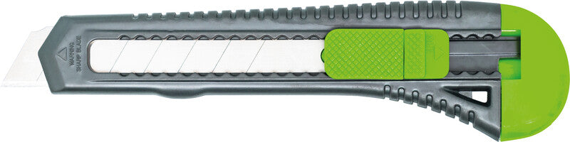Q-CONNECT Cutter – 18 mm, Klingenarretierung, Linkshändergeeignet, Schwarz, inkl. 1 Klinge