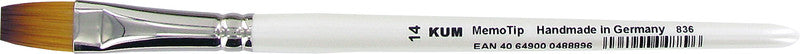 Kum Pinsel – weiss, Synthetikhaar, Holzschaft (Birke), Länge 195 mm, Aluminiumzwinge, formbeständige Spitze
