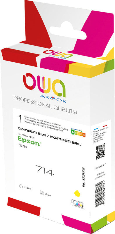 Owa Tintenpatrone C13T07144012, Gelb, 7 ml