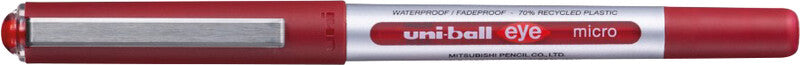 Uni-Ball Eye Micro ECO – Tintenroller, dokumentenecht, mit Kappe, 0,2 mm, rot