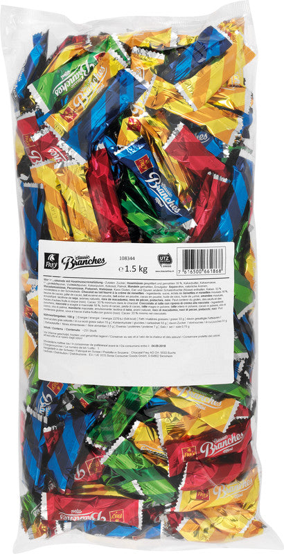 Frey Branches Mini Schokoladensnack – Haselnuss, Milch, 1,5 kg