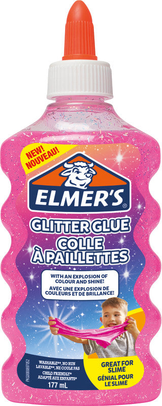 Elmer's Glitzerkleber – Pink – 177 ml – Auswaschbar, Geruchsarm – Für Basteln