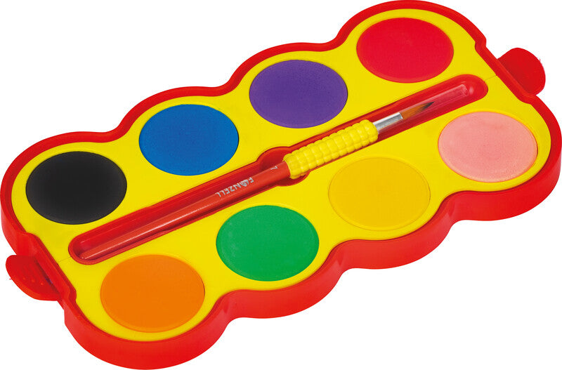 Fonzell Deckfarbkasten – 8 Farben, mit Pinsel