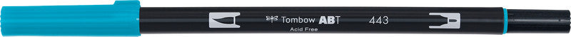 Tombow Brush Pen ABT Dual Brush Pen – Feinspitze 0,3 mm, Pinselspitze 3-10 mm – Türkis – Wasservermalbar