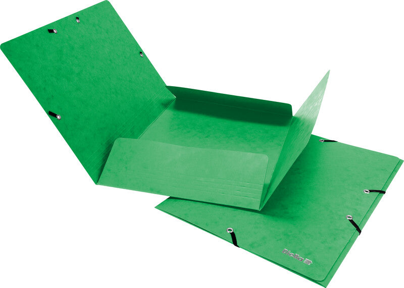 Biella Sammelmappe für A4, Karton, Grün, mit Gummizug