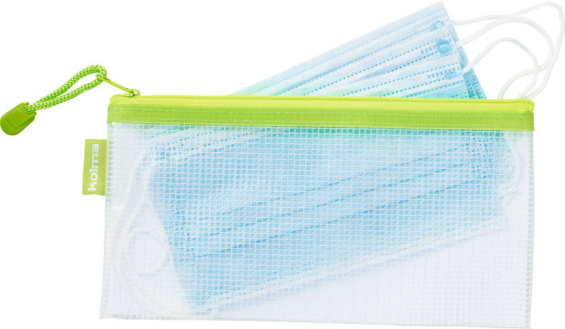 Kolma Reissverschlusstasche Etui – Kiwi – Kunststoff – 23,5 × 12,5 × 0,8 cm