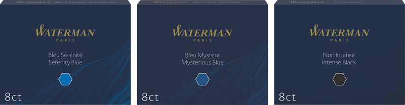 Waterman Tintenpatronen – schwarz, dokumentenecht, geruchsarm, 8 Stk.