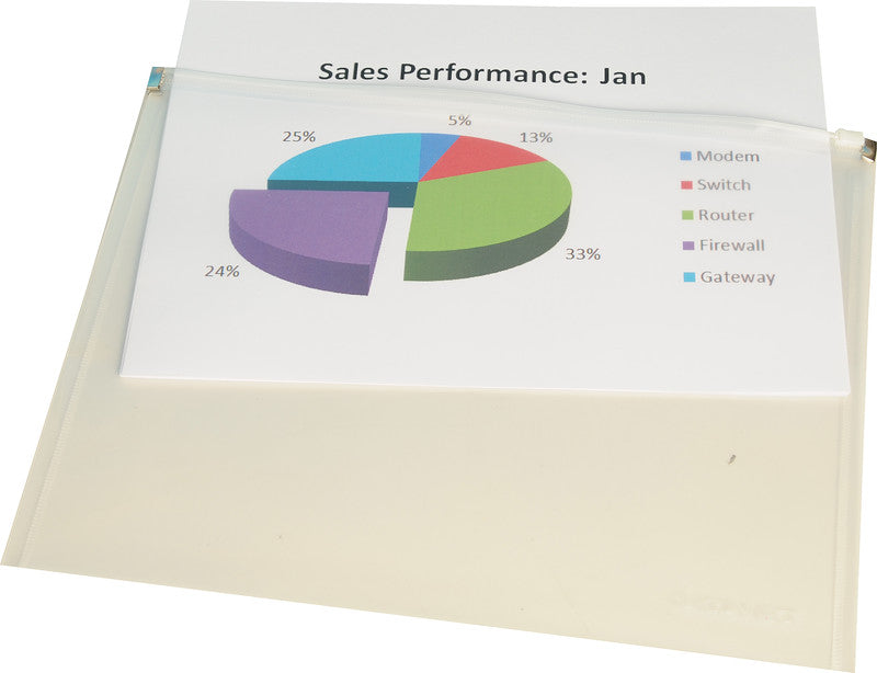 Q-CONNECT Sammelmappe, für A4, Kunststoff, transparent, mit Zippverschluss
